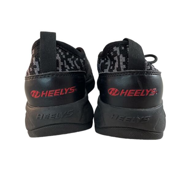 Heelys Player Boys Black/Grey Removable Wheels Knit Textile Low Prof. Shoes Sz 5 - Picture 4 of 9